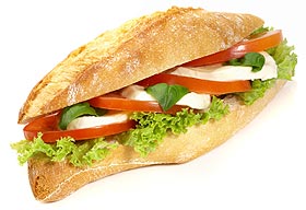 Ciabatta Brötchen mit Mozzarella